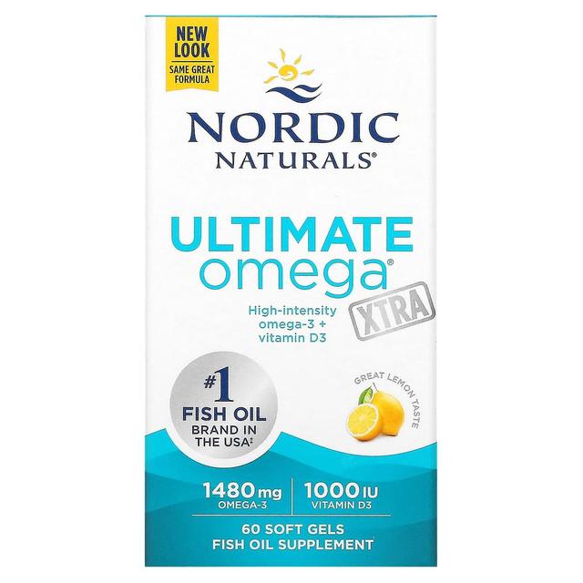 Nordic Naturals, Ultimate Omega Xtra, sitruuna, 740 mg, 60 pehmeää geeliä on Productcaster.