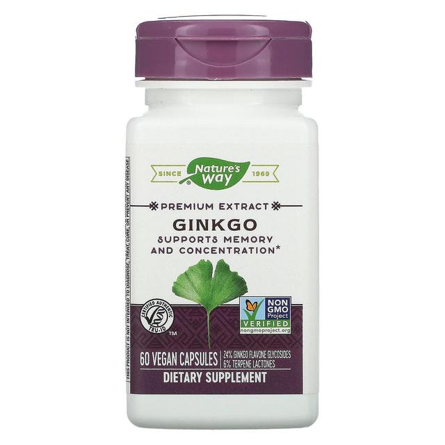 Nature's Way, Premium Blend, Ginkgo, 60 Vegan Capsules on Productcaster.