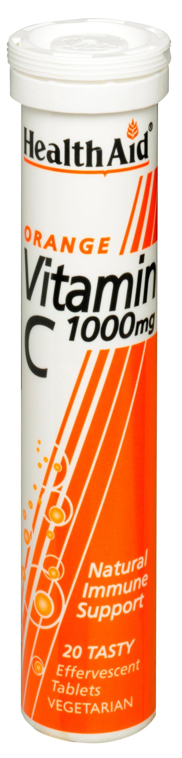 Health Aid Hälsohjälp, vitamin c 1000mg, brusande apelsinsmak 20-talet on Productcaster.