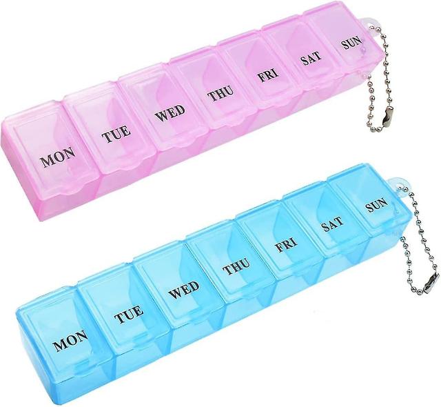 Boens 2 Pcs Pill Box Organiser 7 Day One Time A Day Pill Dispenser Storage Case For Medication Supplements Vitamins And Cod Liver Oil on Productcaster.