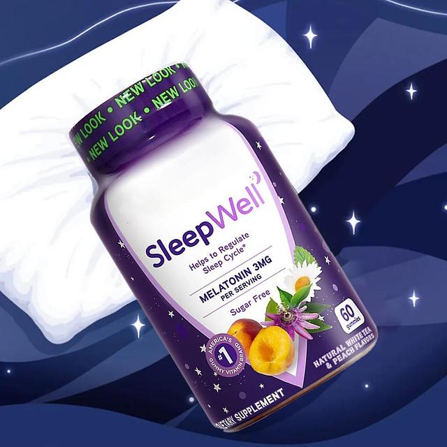 2 Pack Sleepwell, Adult Sleep Support Melatonin Gummies, 60 Gummies on Productcaster.