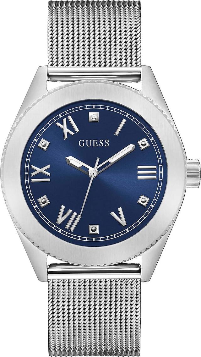 GUESS miesten kello GW0495G5 hopea ja sininen on Productcaster.