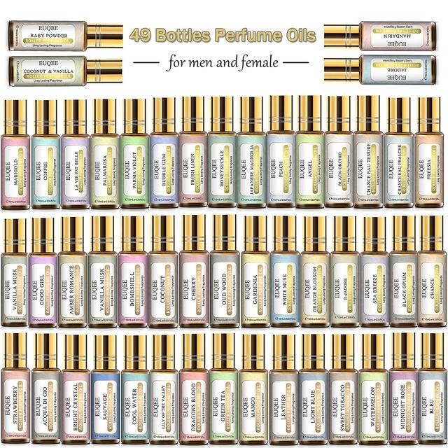 Easyget 49 Bottles Kit Roller Perfume Oils For Men & Female Oud Wood Acqua Di Gio D-jadore Coconut Vanilla Aroma Oil For Diy Life 49 bottles set 10ml on Productcaster.