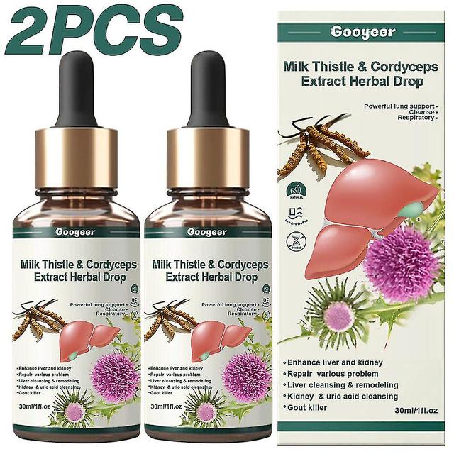 1/2pcs Milk Thistle & Cordyceps Liquid Drops, Liver Support For Detoxing Repairing Liver Kidney[hsf] on Productcaster.