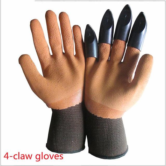 Duqi Digging gloves, gardening, dipping, labor protection, paws, garden planting, vegetable, flower, weeding protection 4 claws-coffee on Productcaster.