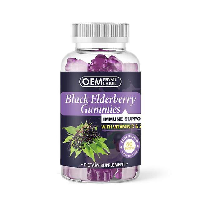 Black Elderberry Healthy Gummies Boost Immunity With Vitamin C And Zinc Supplements 60 Gummies on Productcaster.