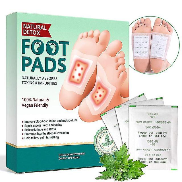 10pcs Detox Foot Patches Pads Body Toxins Feet Slimming Cleansing Herbal Patch_HQ on Productcaster.