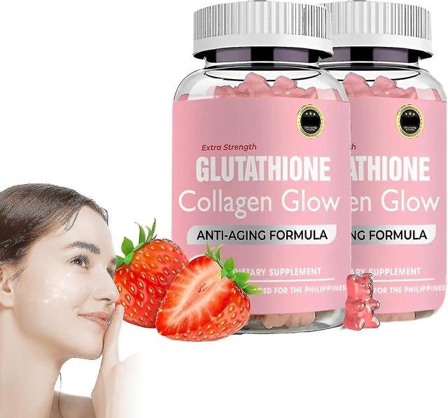 Glutathion Collagen Glow Gummies, 60pcs/bouteille Glutathion Collagen Gummies pour femmes, Gummies Soins de la peau, Collag coréen 2bottle-120pcs on Productcaster.