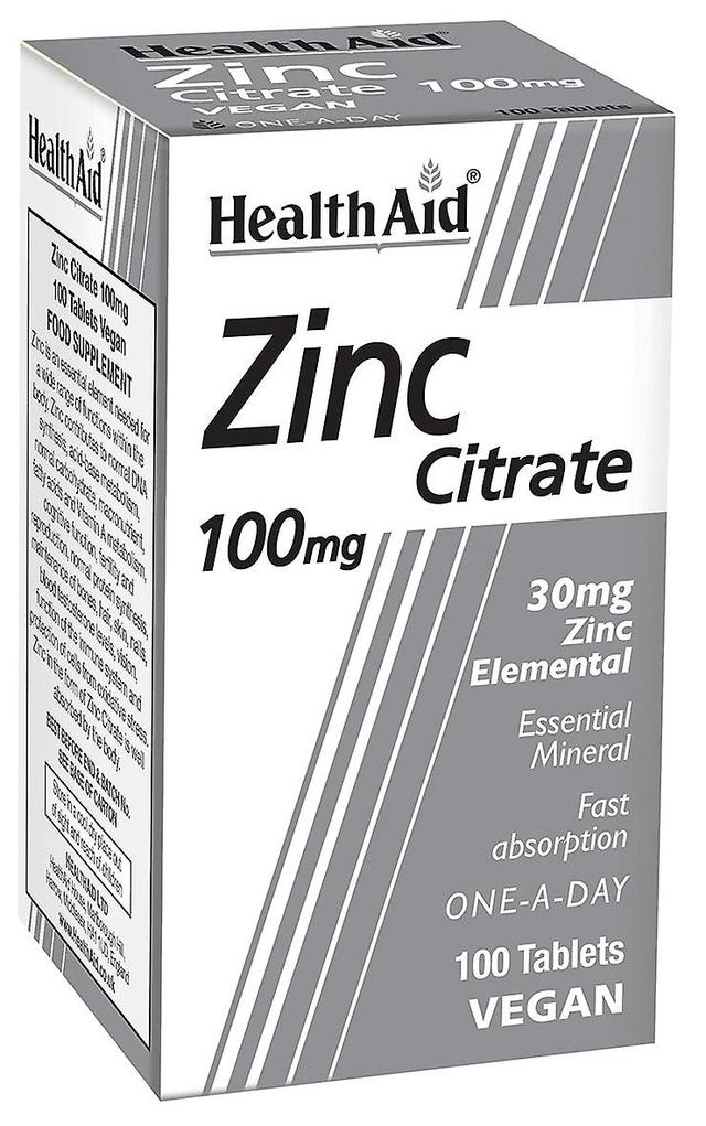 Health Aid Auxílio à saúde citrato de zinco 100mg 100's on Productcaster.