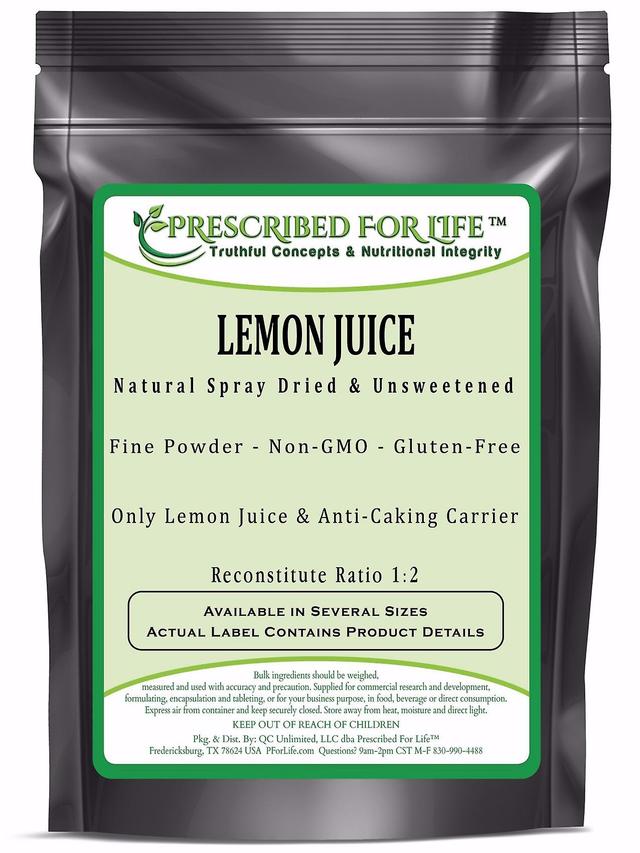 Prescribed For Life Citronsaft pulver-Natural spray torkad & osötad icke-GMO citronsaft-rekonstruera ratio 1:2 2 kg (4.4 lb) on Productcaster.