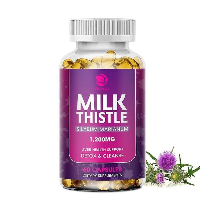 Hikig Milk Thistle Seed Capsules Pure Natural Organic Silymarin 5:1 50mg Dandelion Root Beauty Health 60PCS on Productcaster.