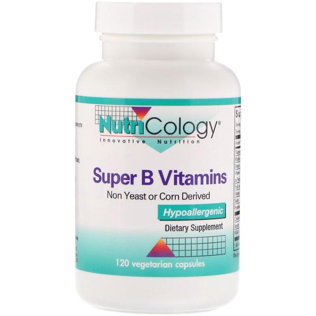 Nutricology, Super B Vitamins, 120 Vegetarian Capsules on Productcaster.