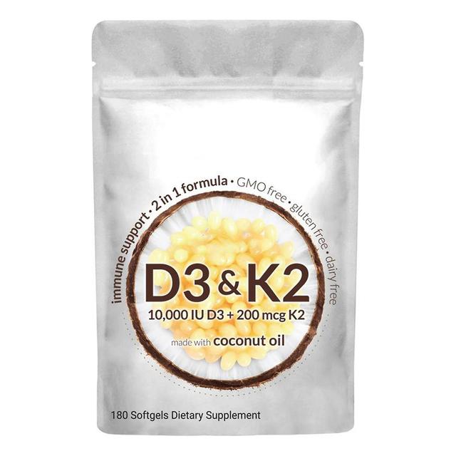 Vitamin K2 (MK7) with D3 Supplement, 2 in 1 Support Immune Vitamin D3 5000 IU with K2 100 mcg, 180 Soft-Gels, K2 D3 Vitamin Supplement 180pcs on Productcaster.