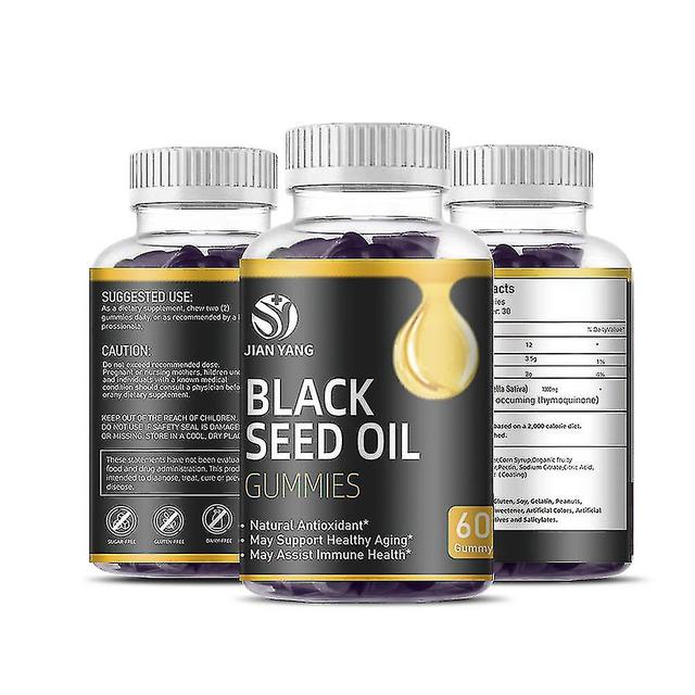 1/2/3 Pieces Black Seed Oil Gummies 60 Grains/bottle 3 bottle on Productcaster.