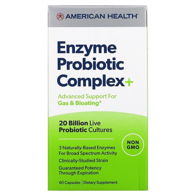 American Health Amerikansk hälsa, Enzym probiotiska komplex +, 20 miljarder CFU, 60 kapslar on Productcaster.