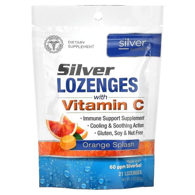 American Biotech Labs, Antibióticos de Prata, Pastilhas de Prata com Vitamina C, Orange Splash, 21 Pastilhas, 3 on Productcaster.