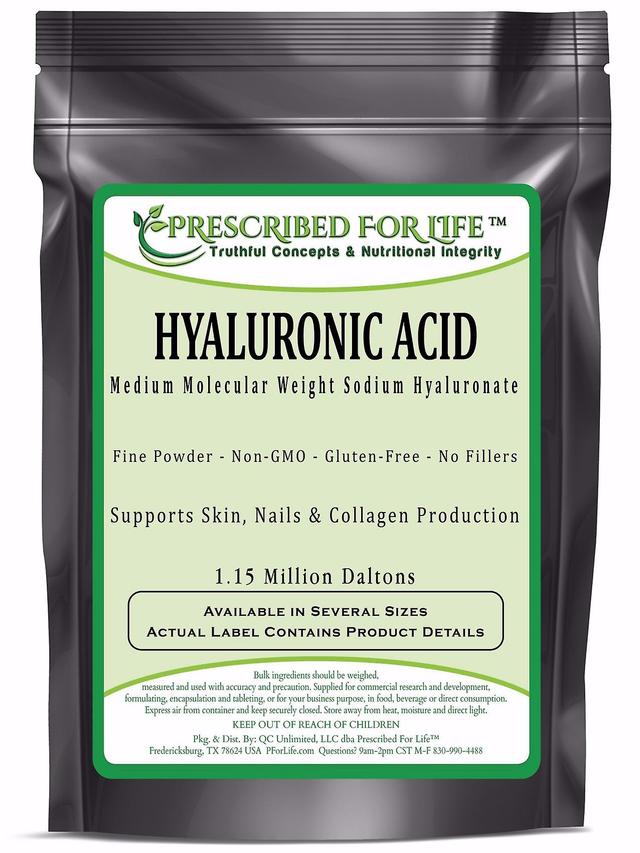 Prescribed For Life Kwas hialuronowy-naturalny gatunek żywności hialuronian sodu (HA) proszek-Średnia masa cząsteczkowa 1,15 mil Daltons 12 oz (340 g) on Productcaster.