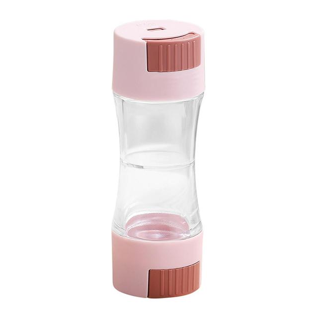 Double Head Quantitative Salt Shakers Spiral Seal To Protect Against Moisture Bottle For Edible Salt Cumin Powder Chili Powder Pink on Productcaster.