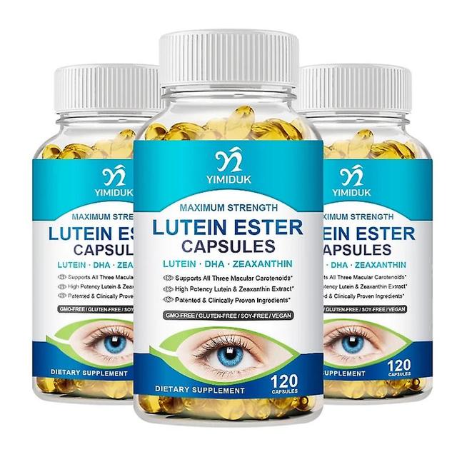 Eccpp Lutein Ester Capsules Contains Zinc, Vitamins C, E, Zeaxanthin Relieve Stress Macular Health Vision Care Support Immune System 3 Bottles 120 pcs on Productcaster.