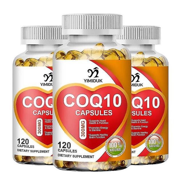 Coq10 kapselit 300 mg koentsyymi Q10 Kasvissyöjä energiatukea varten Sydämen terveellinen suojaava antioksidantti 3 Pullot 120pcs on Productcaster.