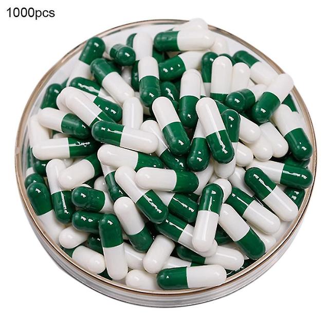 Sunrise 1000pcs Transparent Hollow Gelatin Empty Separated Medical Powder Capsule Shells White Green on Productcaster.