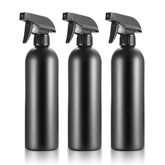 3 Pcs Spray Bottles Empty Black Adjustable Nozzle Refillable For Clean Solutions on Productcaster.