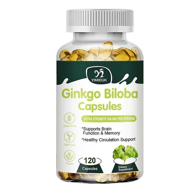 Sofirn Ginkgo Biloba Dodatkowa kapsułka Wsparcie Funkcjonowanie mózgu i pamięć Pomoc Nadciśnienie i zdrowie układu krążenia Suplement diety 120pcs on Productcaster.