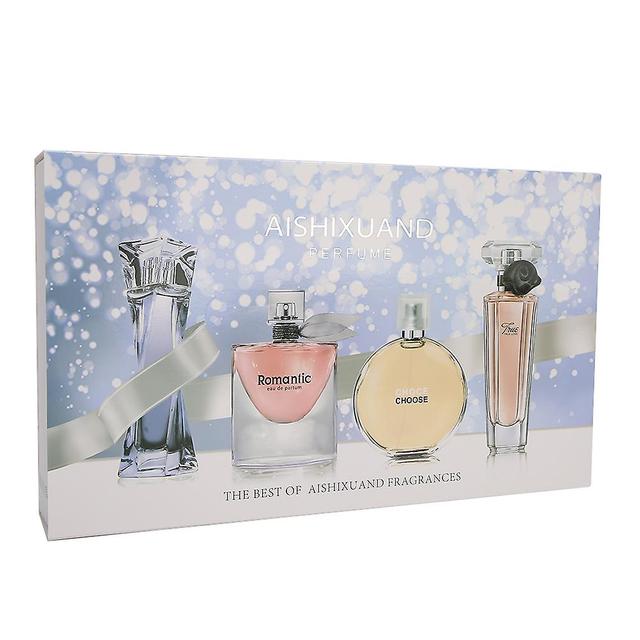 Ruikalucky 4pcs Lady Perfume Set LongLasting Atomizer Female Perfume Flower Fragrance Gift on Productcaster.