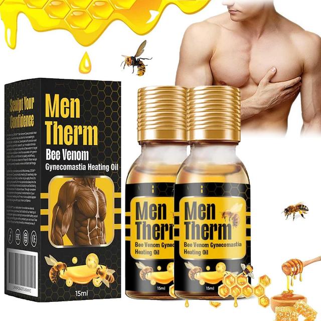 Men Therm Bee Venom - 15ml Gynecomastia Heating Oil, Men Therm Bee Venom Oil, Can Help Strengthen The Chest Muscles 2pcs on Productcaster.