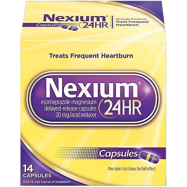 Nexium 24hr delayed release heartburn relief capsules, esomeprazole magnesium acid reducer (20mg, 14 ct) on Productcaster.