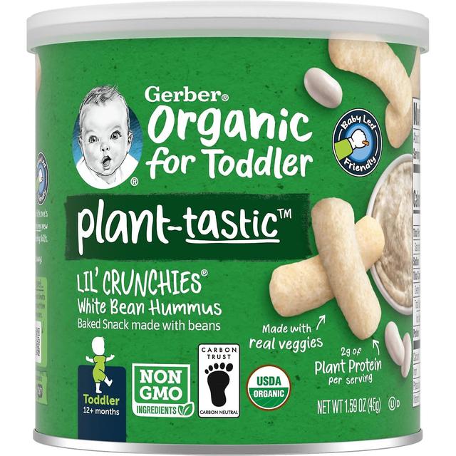 Gerber, Biologico per bambini, Plant-Tastic, Lil' Crunchies, Merenda al forno a base di fagioli, 12+ mesi, on Productcaster.