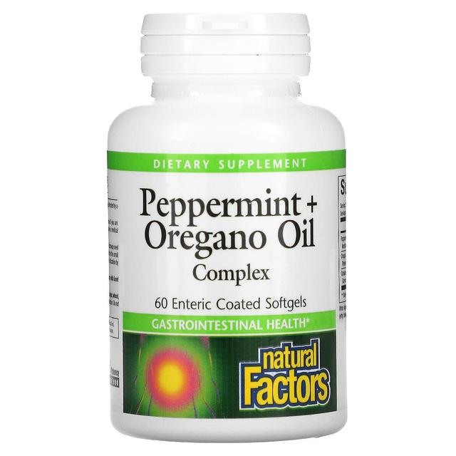 Natural Factors, Peppermint + Oregano Oil Complex, 60 Enteric Coated Softgels on Productcaster.