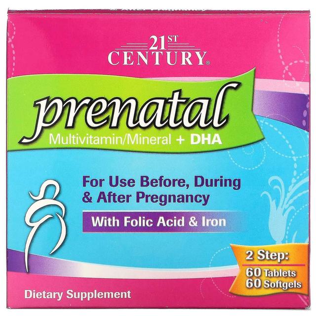 21st Century, Prenatal Multivitamin/Mineral + DHA, 2 Bottles, 60 Tablets / 60 Softgels on Productcaster.