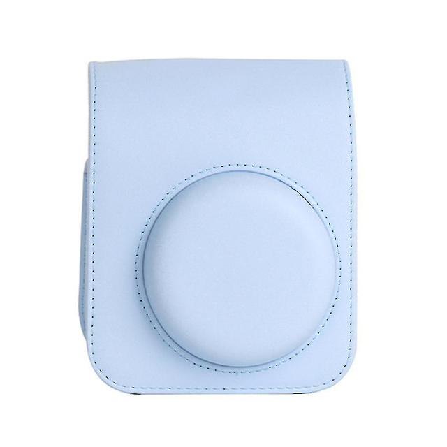 Scacv Effen kleur Pu Instants Camera Bag Adjustables Strap Camera Stroage Pack voor reizende reis Blauw on Productcaster.