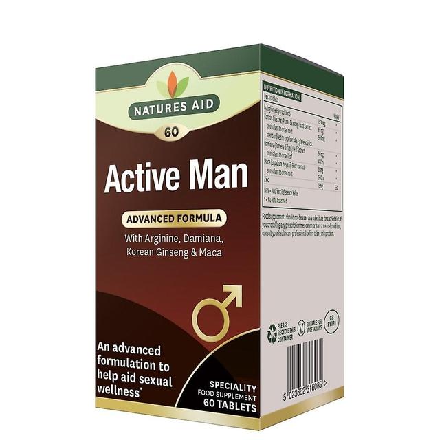 Natures Aid Active Man with Arginine, Korean Ginseng and Maca, 60 Tabletter on Productcaster.