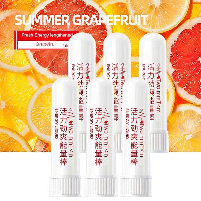 Huamade Nasal Inhaler Mint Nasal Essential Oil Menthol Inhaler Relieve Rhinitis Fatigue Refreshing Artifact Thailand Aromatherapy Spray 6pcs-Grapef... on Productcaster.