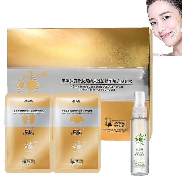 Spiral Peptide Deer Bone Collagen Essence Kit, conopeptide Deer Bone Collagen Nano Instant Essence Filling Set, Anti-aging Face Serum 1 Sets on Productcaster.