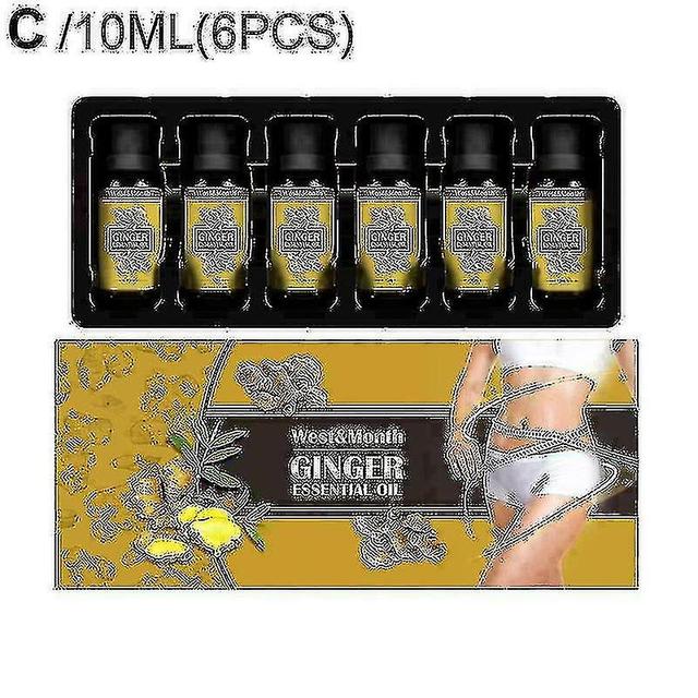 Lymfeafgiftning Ingefærolie MaveDræning Ingefær Lymfedrænage Massage Høj kvalitet 10 ml 6stk on Productcaster.