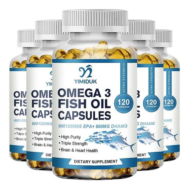 Vorallme Omega-3 Fish Oil-Benefits The Cardiovascular System, Protects Eye Fatigue, Cognitive Function, & Learning Ability -120 Capsules 5 Bottles ... on Productcaster.