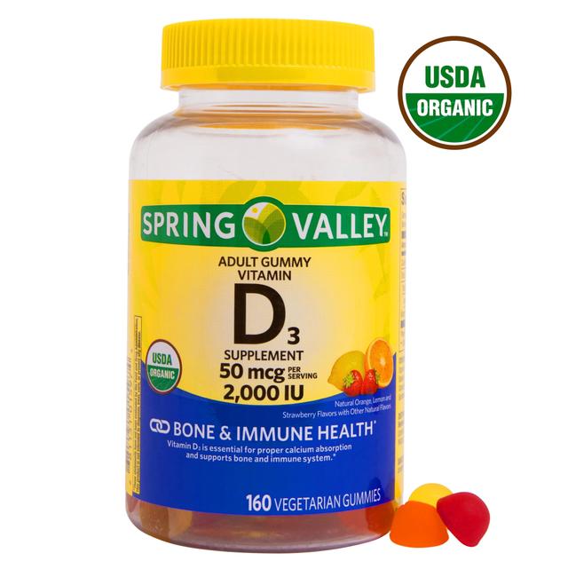 Spring valley vegetarisk vitamin d3 gummies, 2000 iu, 50 mcg, 160 ct on Productcaster.