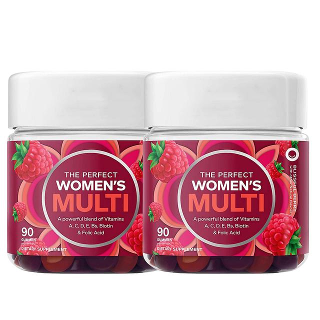 1-pack Mulheres Gummies Multivitamínicos, Vitaminas A, D, C, E, Biotina, Ácido Fólico, Suplemento mastigável, Bagas, 90 Cápsulas/frasco 2PCS on Productcaster.