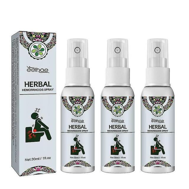 3pcs Natural Relieve Swollen Hemorrhoids Reduce Meat Balls Mix Internal And External Hemorrhoids Spray Anal Soothing Spray on Productcaster.