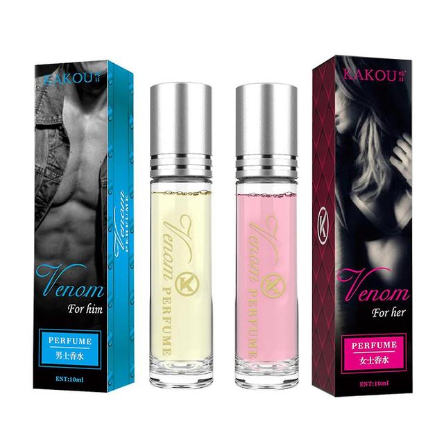 Pheromone Perfume For Men Women, Roll-on Pheromone Infused Essential Oil Perfume Cologne, Sexy Rolle pink-blue 2pcs on Productcaster.