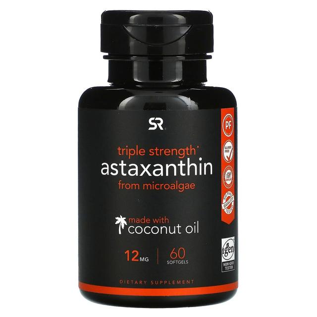 Sports Research Badania sportowe, Astaksantyna, Potrójna moc, 12 mg, 60 Kapsułki żelowe on Productcaster.