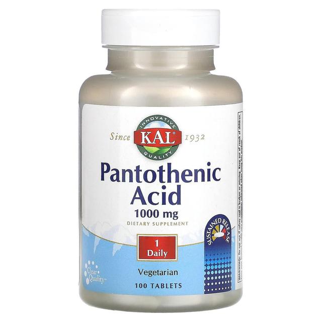 KAL, Pantothenic Acid, 1,000 mg, 100 Tablets on Productcaster.