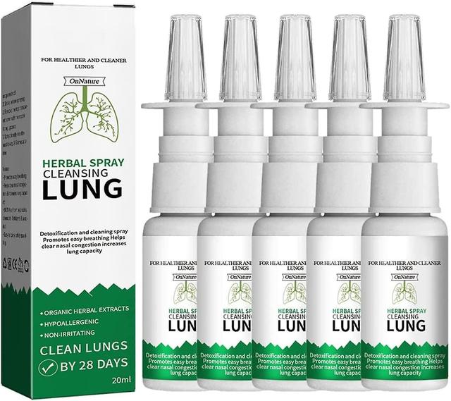 Herbal Detox Lung Cleansing Spray 20 ml, renser og afgifter hurtigt en rygers lunger og luftveje af vira 5pcs on Productcaster.