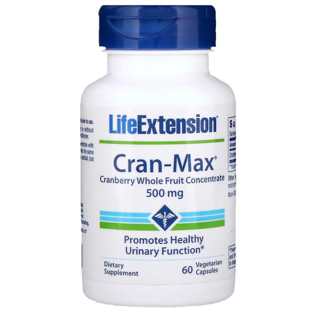 Life Extension, Cran-Max, Cranberry Whole Fruit Concentrate, 500 mg, 60 Vegetari on Productcaster.