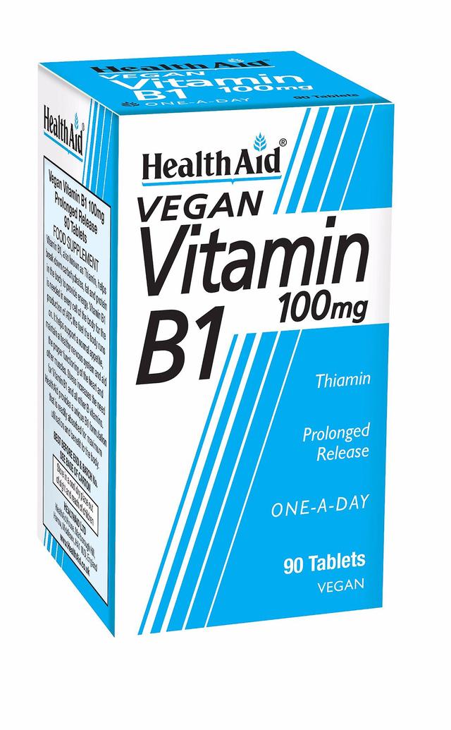 Health Aid Salute Aiuto Vitamina B1 (Thiamin) 100mg - Rilascio prolungato, 90 Compresse on Productcaster.