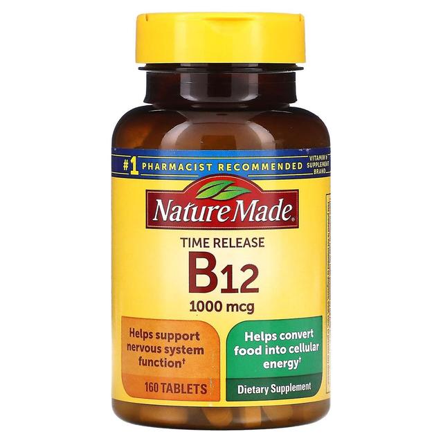 Nature Made, B12, Liberação de tempo, 1.000 mcg, 160 comprimidos on Productcaster.