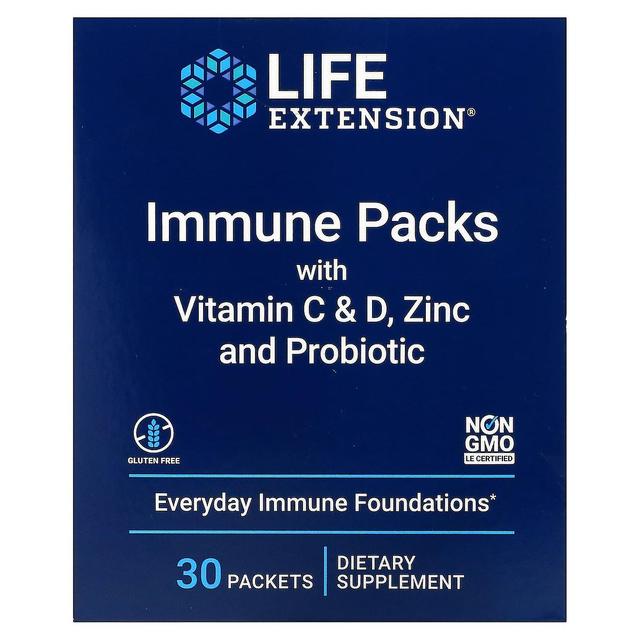 Life Extension, Immune Packs With Vitamin C & D, Zinc And Probiotic, 30 Packets on Productcaster.